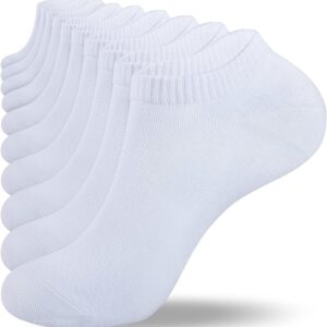 Running Athletic Ankle Sports Socks White (pack of 6) Breathable Cotton Low Cut Socks for Men