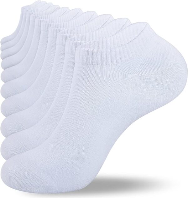 Running Athletic Ankle Sports Socks White (pack of 6) Breathable Cotton Low Cut Socks for Men